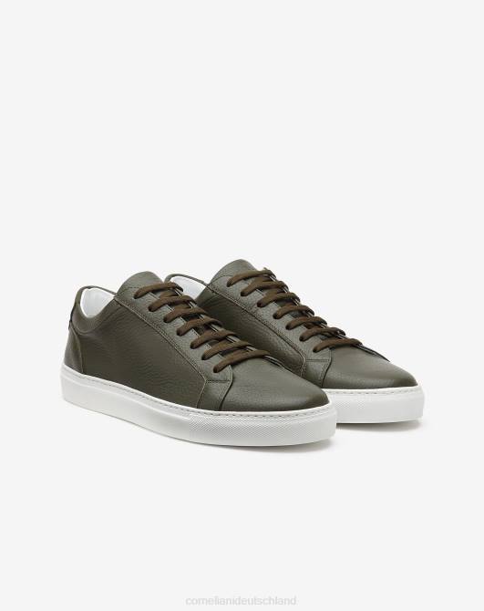 Sneakers mit Hirschleder und Latexsohle Corneliani Männer 8RL0407 Grün Schuhe
