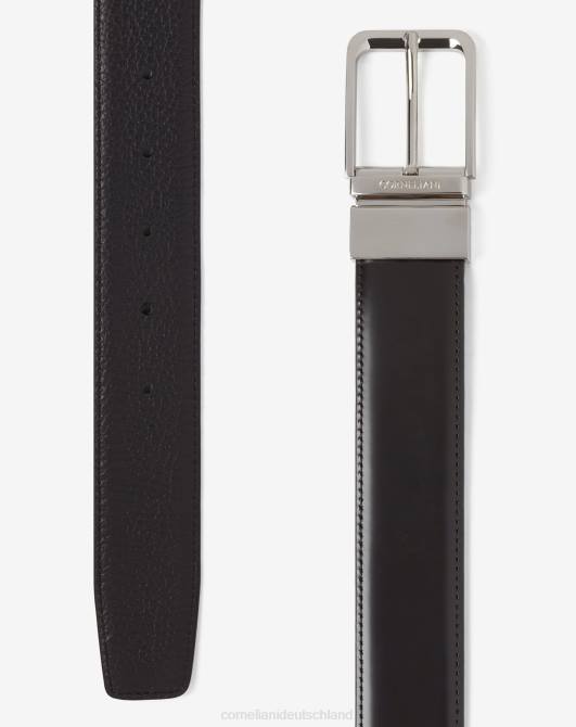 Ledergürtel mit Elch-Print Corneliani Männer 8RL0383 Schwarz Zubehör