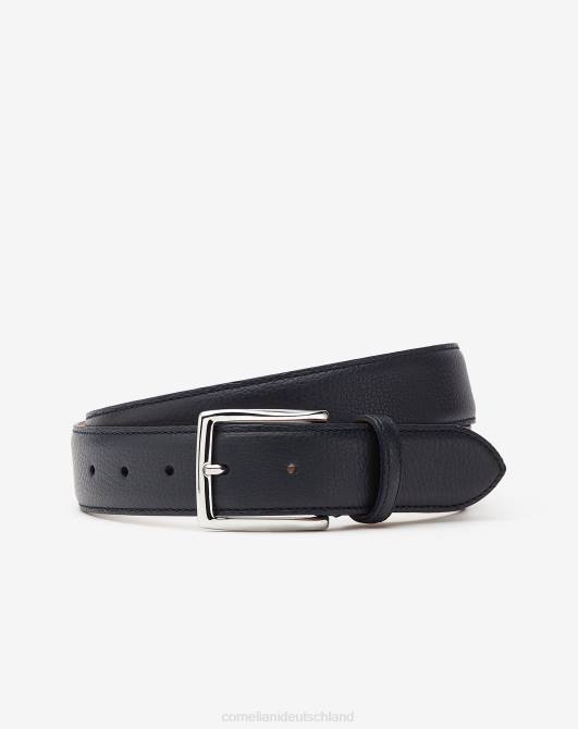 Ledergürtel mit Hirschlederprägung Corneliani Männer 8RL0375 Navy blau Zubehör