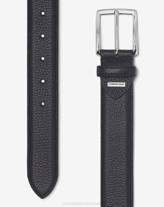 Ledergürtel mit Hirschlederprägung Corneliani Männer 8RL0375 Navy blau Zubehör