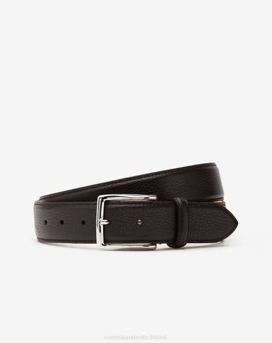 Ledergürtel mit Hirschlederprägung Corneliani Männer 8RL0376 braun Zubehör
