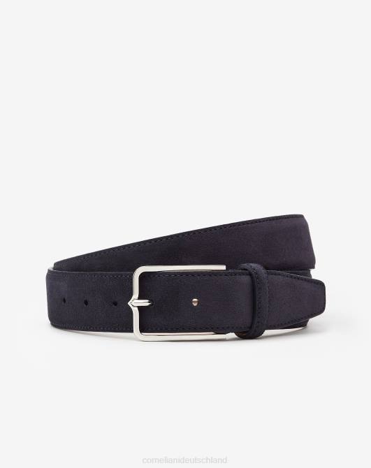 Wildledergürtel mit Messingschnalle Corneliani Männer 8RL0373 Navy blau Zubehör