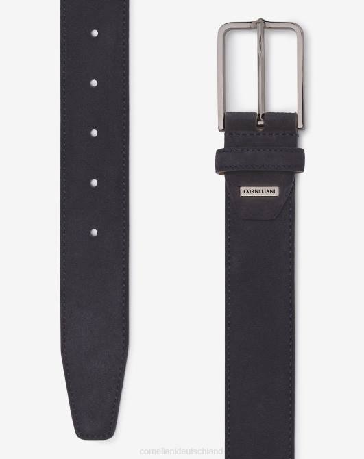 Wildledergürtel mit Messingschnalle Corneliani Männer 8RL0373 Navy blau Zubehör