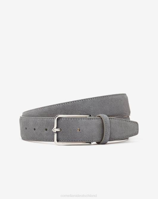 Wildledergürtel mit Messingschnalle Corneliani Männer 8RL0374 grau Zubehör