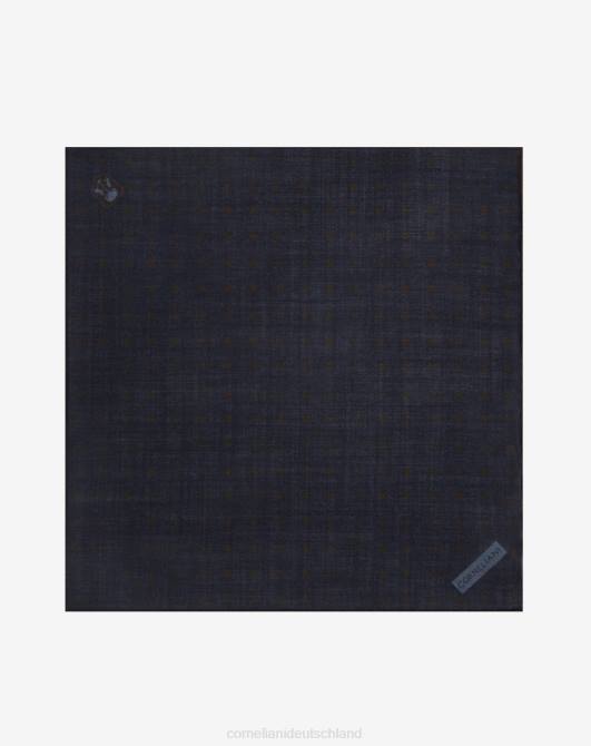 Bedrucktes Einstecktuch aus Seide und Wolle Corneliani Männer 8RL038 Blau Zubehör