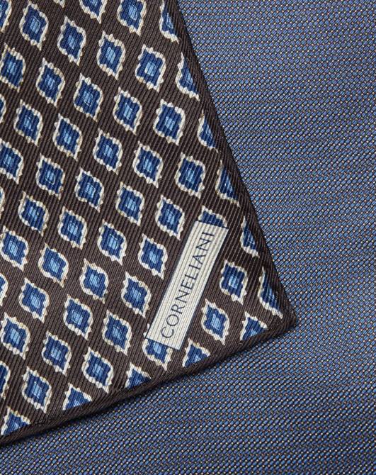Einstecktuch aus Seide Corneliani Männer 8RL0393 dunkelbraun und blau Zubehör