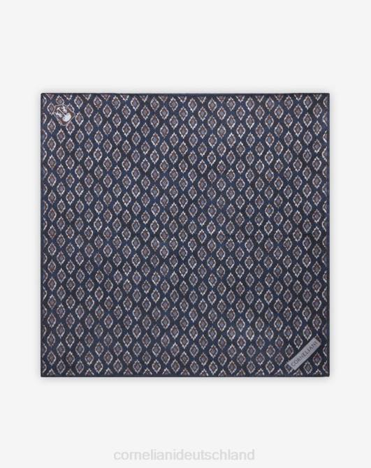 Einstecktuch aus Seide Corneliani Männer 8RL0394 dunkelbraun und blau Zubehör