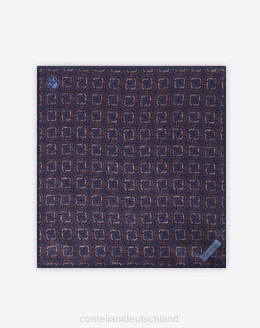 Einstecktuch aus Seide Corneliani Männer 8RL0395 dunkelbraun und blau Zubehör