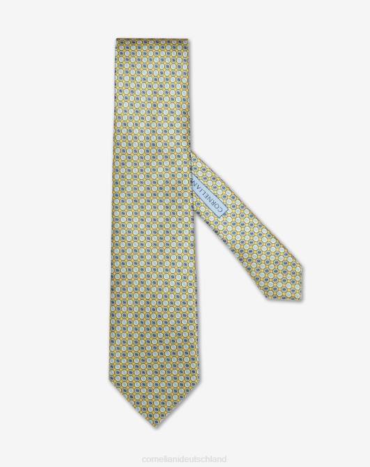 Krawatte aus bedrucktem Satin Corneliani Männer 8RL0386 Gelb Zubehör