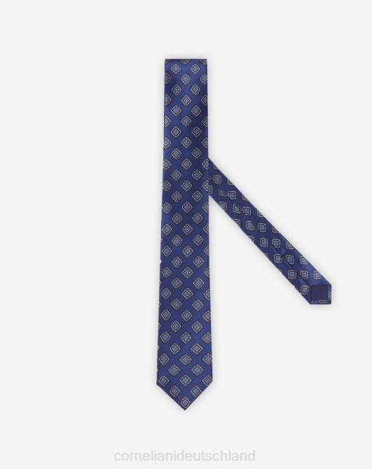 Krawatte mit Karomuster Corneliani Männer 8RL0389 Blau Zubehör