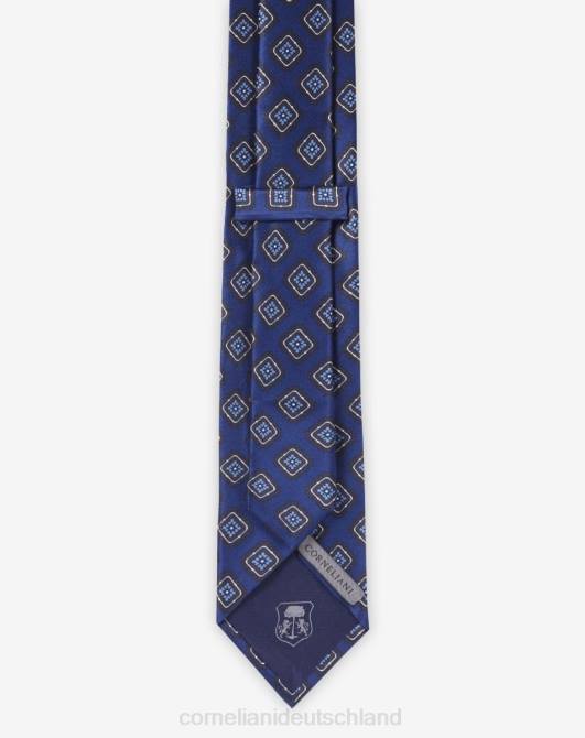 Krawatte mit Karomuster Corneliani Männer 8RL0389 Blau Zubehör